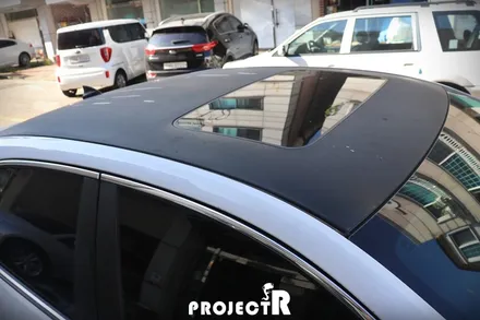 쉐보레 말리부 루프스킨, 에이버리 슈프림 블랙 유광 부분 랩핑 재시공 by 부천 프로젝트R / 부천 원미구 상동