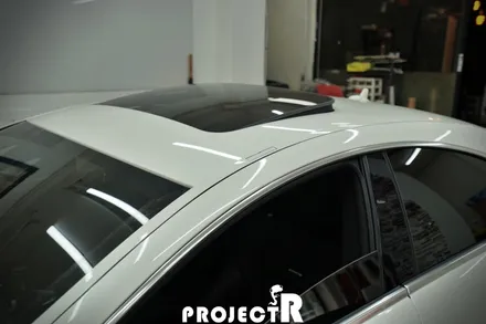 벤츠 CLS 63 AMG 루프스킨 및 사이드미러 스포일러 카본 부분 랩핑, 라이트 필름 시공기 by 프로젝트R / 부천 원미구 상동