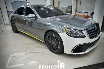 벤츠 S클래스 전체 랩핑, S63 AMG 에이버리 사틴 화이트펄 자동차 래핑 시공기 by 프로젝트알 / 부천 원미구 상동