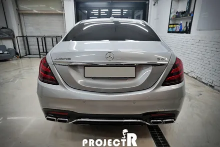 벤츠 S63 AMG 전체랩핑, 에이버리 유광 화이트펄 자동차 래핑 by 부천 상동 프로젝트알 / 부천 원미구 상동