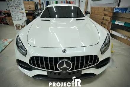 벤츠 AMG GT 전체 랩핑, 에이버리 사틴블랙 자동차 래핑, 부천랩핑 프로젝트알 / 부천 원미구 상동