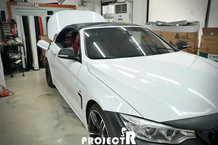 BMW 4시리즈 컨버터블 전체 랩핑, 에이버리 유광 블랙 시공 / 부천랩핑 프로젝트R / 부천 원미구 상동