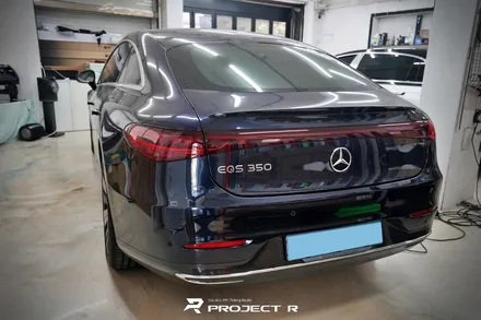 벤츠 EQS 전체 랩핑, 유광 버건디 + 샌드 스파클 메탈릭 투톤 조합, 부천 자동차랩핑 프로젝트알 / 부천 원미구 상동
