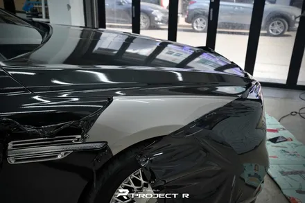 제네시스 G90 전체 랩핑 재시공, 에이버리 유광 블랙 자동차 랩핑 in 부천 프로젝트알 / 부천 원미구 상동
