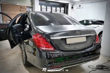 부천 벤츠 S클래스 S350d 전체랩핑, 비닐프로그 유광 화이트펄 재시공, 프로젝트알 / 부천 원미구 상동