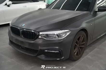 BMW 5시리즈 530i 전체 랩핑 재시공, 비닐프로그 고광택 게인스보로 그레이, 부천 프로젝트알 / 부천 원미구 상동