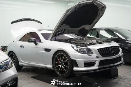 벤츠 SLK55 AMG 전체 랩핑, 오토벨벳 사틴 그린헬 시공, 부천 자동차랩핑 프로젝트R / 부천 원미구 상동