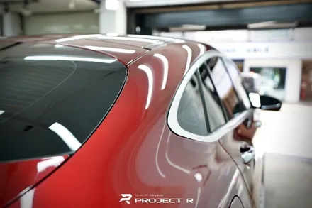 벤츠 GLC 300e 쿠페 전체 랩핑, 비닐프로그 고광택 루퍼스 레드, 부천랩핑 프로젝트알 / 부천 원미구 상동
