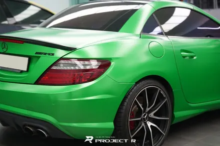 벤츠 SLK55 AMG 전체 랩핑, 오토벨벳 사틴 그린헬 시공, 부천 자동차랩핑 프로젝트R / 부천 원미구 상동