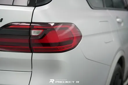부천 랩핑, BMW X7 사고수리 후 부분 랩핑 재시공, 에이버리 사틴 실버메탈릭 / 부천 원미구 상동