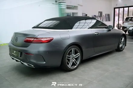 벤츠 E클래스 E450 카브리올레 전체 랩핑, 3M 사틴 다크그레이 시공, 부천 프로젝트알 / 부천 원미구 상동