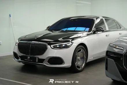 벤츠 S580 마이바흐 듀오톤 투톤 랩핑 비닐프로그 글로시 화이트 재시공, 부천랩핑 프로젝트알 / 부천 원미구 상동