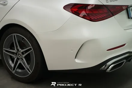 벤츠 C클래스 C200 전체 랩핑, 비닐프로그 무광 화이트펄, 부천랩핑 전문 프로젝트알 / 부천 원미구 상동