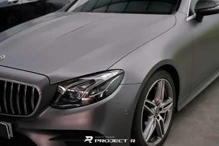 벤츠 E클래스 E450 카브리올레 전체 랩핑, 3M 사틴 다크그레이 시공, 부천 프로젝트알 / 부천 원미구 상동