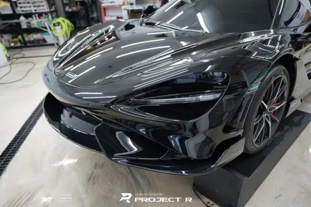 맥라렌 765LT 앞범퍼 사고, 울트라핏 블랙 PPF 재시공, 부천PPF 프로젝트알 / 부천 원미구 상동
