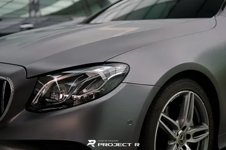 벤츠 E클래스 E450 카브리올레 전체 랩핑, 3M 사틴 다크그레이 시공, 부천 프로젝트알 / 부천 원미구 상동