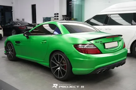벤츠 SLK55 AMG 전체 랩핑, 오토벨벳 사틴 그린헬 시공, 부천 자동차랩핑 프로젝트R / 부천 원미구 상동