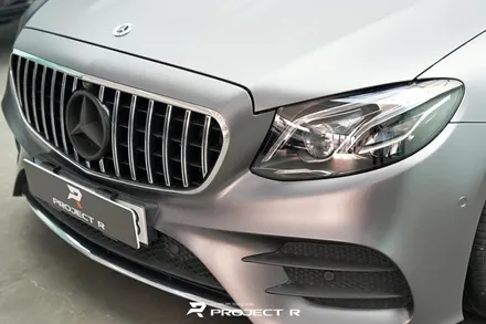 벤츠 E클래스 E450 카브리올레 전체 랩핑, 3M 사틴 다크그레이 시공, 부천 프로젝트알 / 부천 원미구 상동