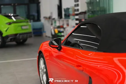 포르쉐 718 박스터 전체 랩핑, 비닐프로그 페라리 레드 고광택 랩핑 시공, 부천 프로젝트알 / 부천 원미구 상동