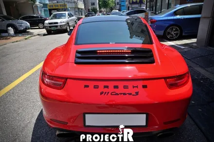 포르쉐 911 카레라 S 에이버리 카마인레드 전체 랩핑 및 글라스틴트 선셋 열차단 썬팅 틴팅 시공기 by 프로젝트알 / 부천 원미구 상동