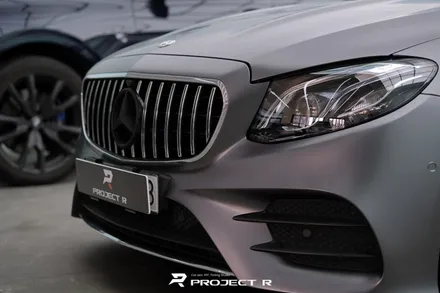 벤츠 E클래스 E450 카브리올레 전체 랩핑, 3M 사틴 다크그레이 시공, 부천 프로젝트알 / 부천 원미구 상동