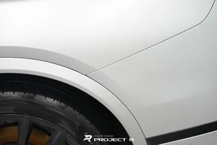 부천 랩핑, BMW X7 사고수리 후 부분 랩핑 재시공, 에이버리 사틴 실버메탈릭 / 부천 원미구 상동