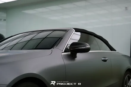 벤츠 E클래스 E450 카브리올레 전체 랩핑, 3M 사틴 다크그레이 시공, 부천 프로젝트알 / 부천 원미구 상동