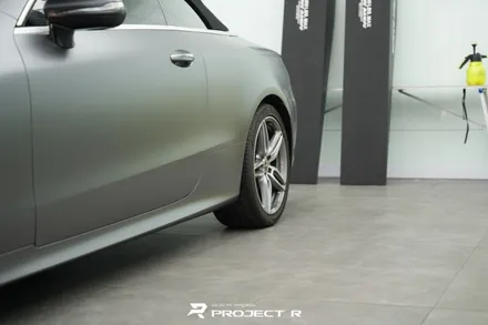 벤츠 E클래스 E450 카브리올레 전체 랩핑, 3M 사틴 다크그레이 시공, 부천 프로젝트알 / 부천 원미구 상동