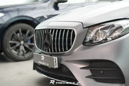 벤츠 E클래스 E450 카브리올레 전체 랩핑, 3M 사틴 다크그레이 시공, 부천 프로젝트알 / 부천 원미구 상동