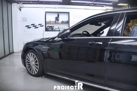 벤츠 S클래스 S65 AMG 전체 랩핑, 에이버리 사틴블랙으로 스타일 바꿔주기 / 부천 원미구 상동