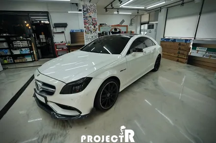 벤츠 CLS63 AMG 전체 랩핑, 에이버리 사틴블랙 자동차 래핑 by 인천 프로젝트R / 부천 원미구 상동