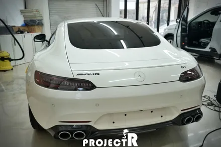 벤츠 AMG GT 전체 랩핑, 에이버리 사틴블랙 자동차 래핑, 부천랩핑 프로젝트알 / 부천 원미구 상동