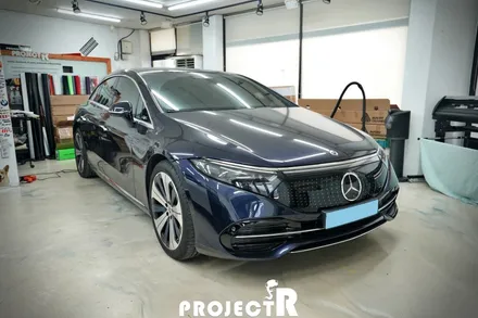벤츠 EQS 350 투톤 전체 랩핑, 에이버리 유광 버건디 + 샌드 스파클 메탈릭 시공 / 부천 프로젝트알 / 부천 원미구 상동