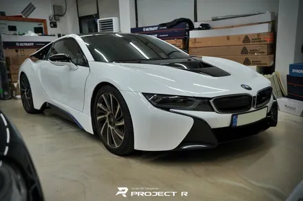 BMW i8 에이버리 유광 화이트펄 전체 랩핑, 부천 자동차랩핑 프로젝트알 / 부천 원미구 상동