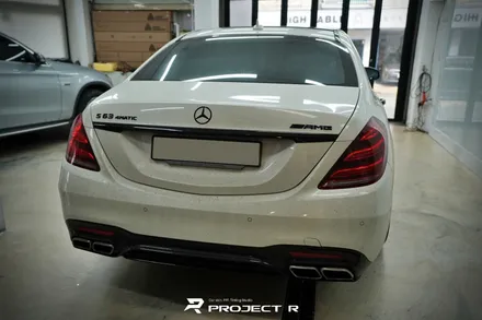 벤츠 S63 AMG 에이버리 유광 화이트펄 전체 랩핑, 부천 자동차랩핑 프로젝트알 / 부천 원미구 상동