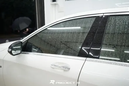 부천 썬팅 벤츠 S63 AMG 틴팅 재시공, 글라스틴트 레이니블루, 프로젝트알 / 부천 원미구 상동