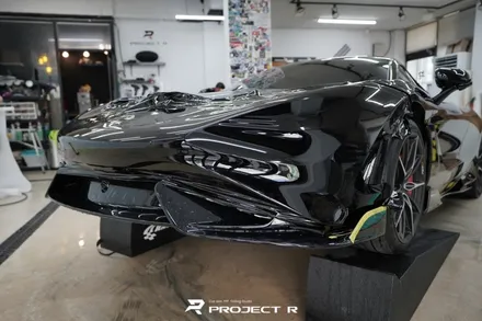 맥라렌 765LT 앞범퍼 사고, 울트라핏 블랙 PPF 재시공, 부천PPF 프로젝트알 / 부천 원미구 상동