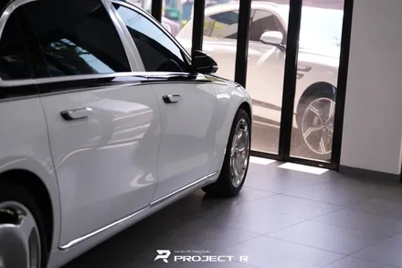 벤츠 S580 마이바흐 듀오톤 투톤 랩핑 비닐프로그 글로시 화이트 재시공, 부천랩핑 프로젝트알 / 부천 원미구 상동