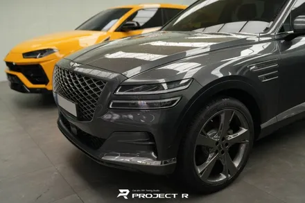 제네시스 GV80 비닐프로그 사틴 화이트펄 전체 랩핑 부천 프로젝트알 / 부천 원미구 상동