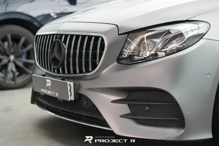 벤츠 E클래스 E450 카브리올레 전체 랩핑, 3M 사틴 다크그레이 시공, 부천 프로젝트알 / 부천 원미구 상동