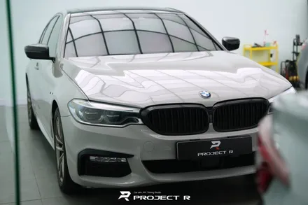 BMW 5시리즈 530i 전체 랩핑 재시공, 비닐프로그 고광택 게인스보로 그레이, 부천 프로젝트알 / 부천 원미구 상동