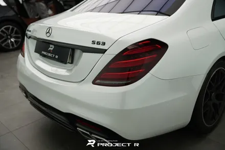 벤츠 S63 AMG 랩핑 비닐프로그 화이트펄 전체 시공, 부천랩핑 프로젝트알 / 부천 원미구 상동