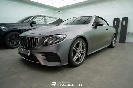 벤츠 E클래스 E450 카브리올레 전체 랩핑, 3M 사틴 다크그레이 시공, 부천 프로젝트알 / 부천 원미구 상동