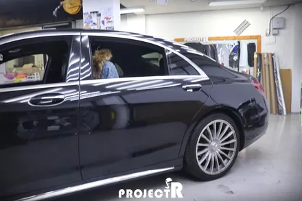 벤츠 S클래스 S65 AMG 전체 랩핑, 에이버리 사틴블랙으로 스타일 바꿔주기 / 부천 원미구 상동