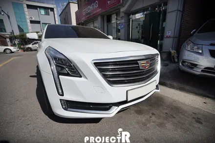 캐딜락 CT6 부분 랩핑, 3M1080 화이트 골드 스파클 앞범퍼+휀다 재시공 by 부천 상동 프로젝트R / 부천 원미구 상동