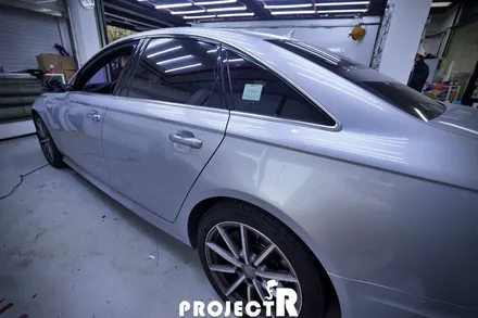 아우디 A6 에이버리 유광블랙 전체 랩핑 + 크롬 죽이기, 부천 자동차 래핑 프로젝트알 / 부천 원미구 상동