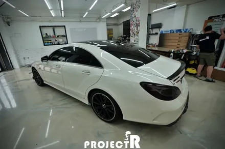벤츠 CLS63 AMG 전체 랩핑, 에이버리 사틴블랙 자동차 래핑 by 인천 프로젝트R / 부천 원미구 상동