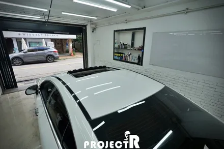 벤츠 CLA 클래스 루프스킨, 유광블랙 부분 포인트 랩핑 by 부천 상동 자동차 래핑 프로젝트알 / 부천 원미구 상동