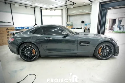 부천 랩핑 프로젝트알, 벤츠 AMG GT 에이버리 사틴 화이트 펄 전체 랩핑 / 부천 원미구 상동