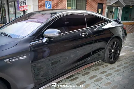 벤츠 S63 AMG 쿠페 에이버리 화이트펄 전체랩핑, 크롬죽이기 시공, 부천랩핑 프로젝트알 / 부천 원미구 상동